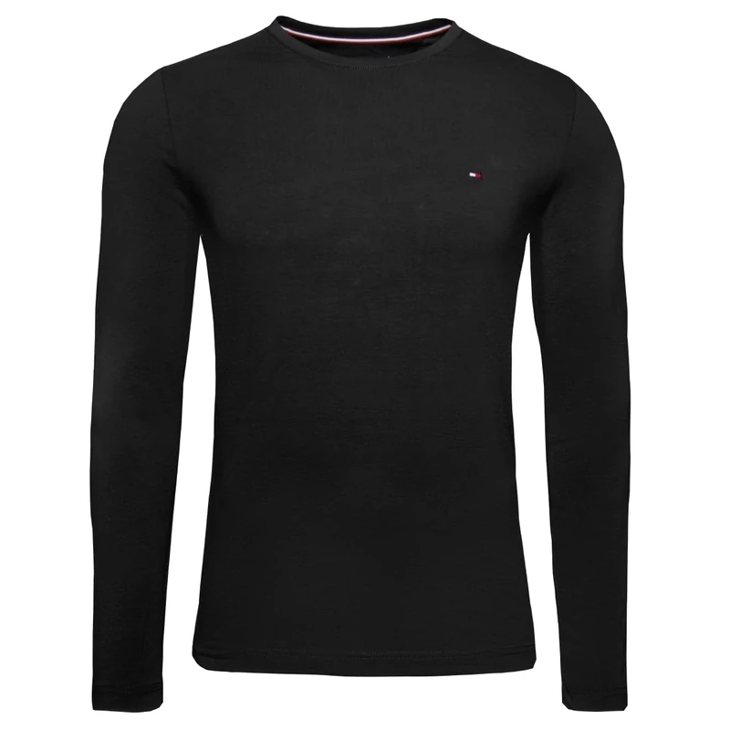 Tommy Hilfiger Men's Stretch Slim Fit Long Sleeve Sport, Black, M UK