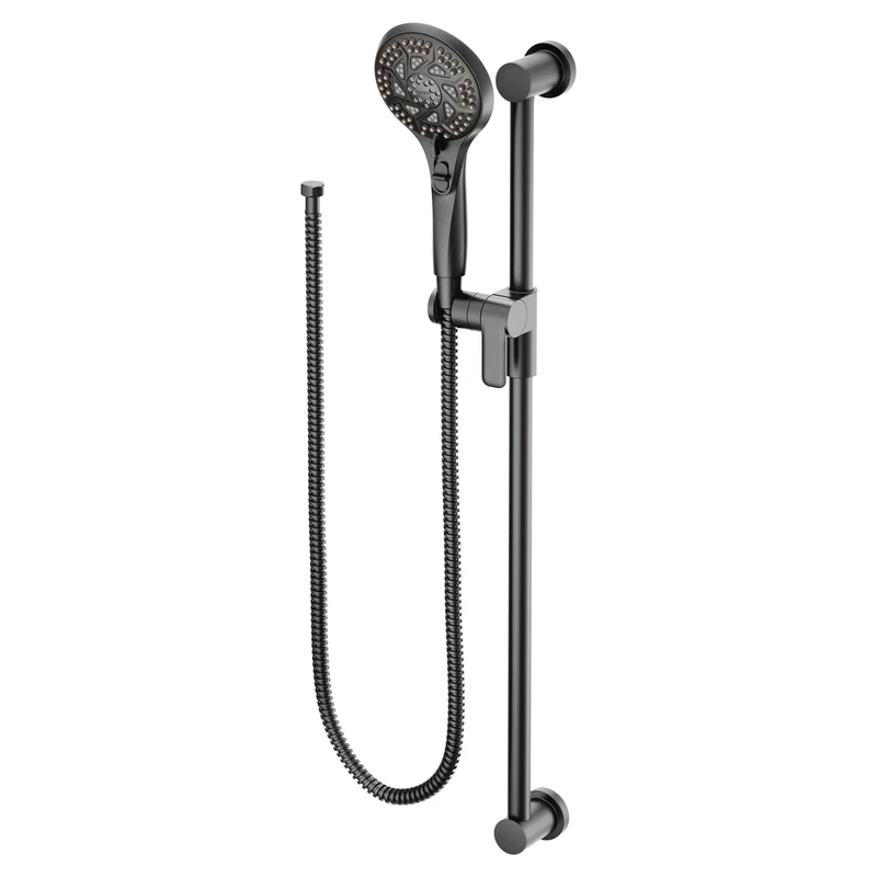 Moen 3671EPBL 5-Function Massaging Handshower with Toggle Pause, Includes 30-Inch Slide Bar and 69-Inch Hose, Matte Black