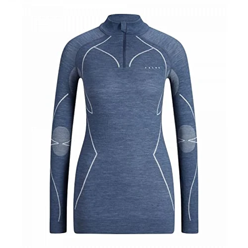 FALKE Women's Wool Tech. Base Layer Top, Thermal, Blue (Capitain 6751), XS (1 Piece)