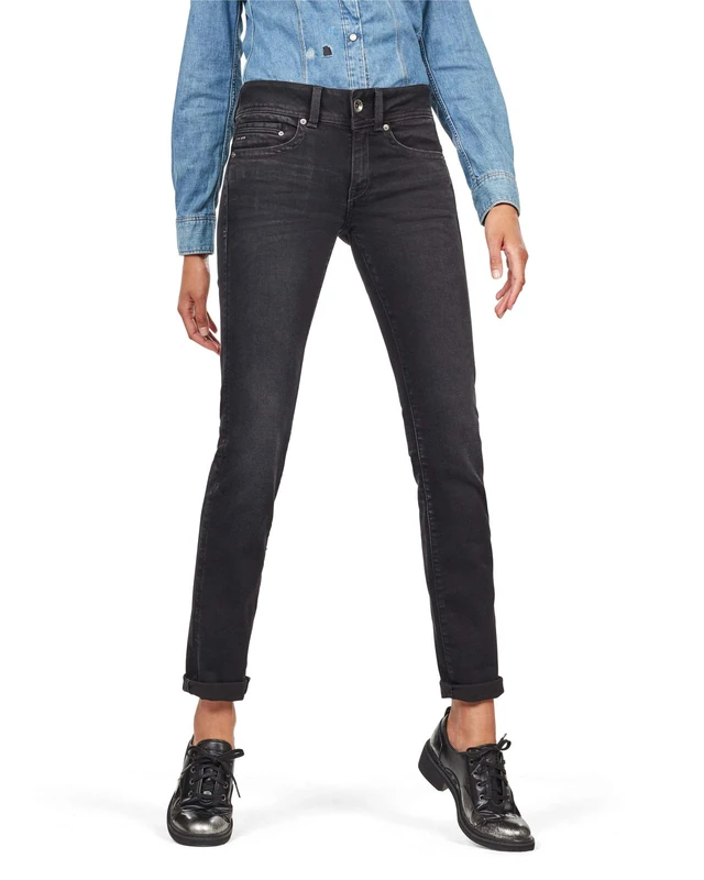 G-Star Women's Midge Saddle Straight Jeans, Grey (dusty grey D07145-B472-A799), 26W / 36L