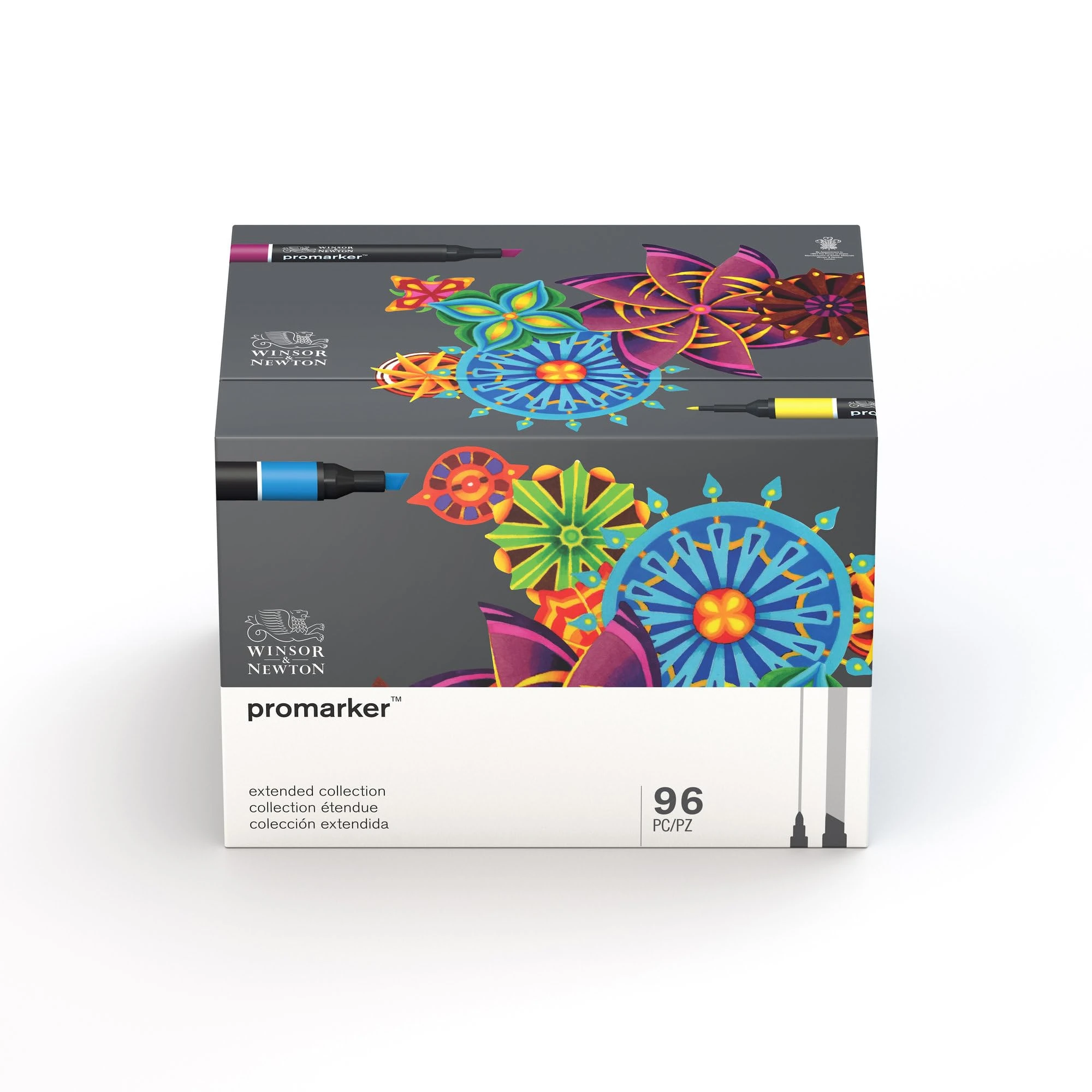 Winsor & Newton, Promarker, Extended Collection-Superbig Box, Set of 96, Alcohol Based Dual Tip Markers