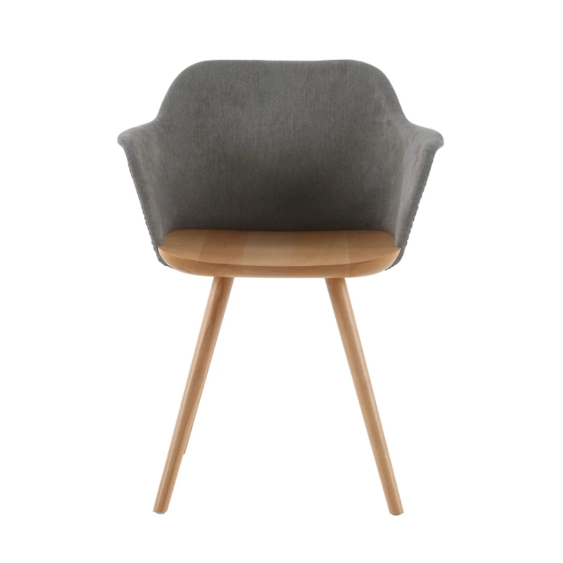 Delamaison Signature Como Chair with Armrests, Light Grey - Image 1