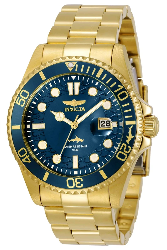 Invicta Pro Diver 30024 Men's Watch - Waterproof - Analogue - Quartz Movement - stainless steel with blue dial - 43mm
