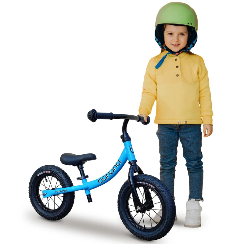 Banana Bike GT Balance Bike - Lightweight Toddler Bike with Adjustable Handlebar and Seat for 2-5 Years Old Boys and Girls - No Pedal Training Bike, Aluminium Frame, Air Tires - 60x85x46 cm (Blue)