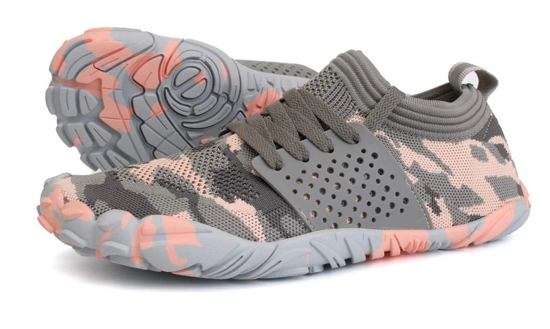 JOOMRA Women's Minimalist Trail Running Barefoot Shoes | Wide Toe Box | Zero Drop, Pink/Grey, 6.5-7 - Image 1