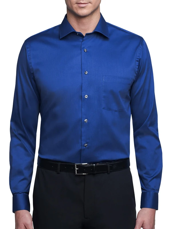 Van Heusen Men's Dress Shirt Regular Fit Flex Collar Stretch Solid, Royal Blue, 46 cm Neck 91/94 cm Sleeve/XXL - Image 1