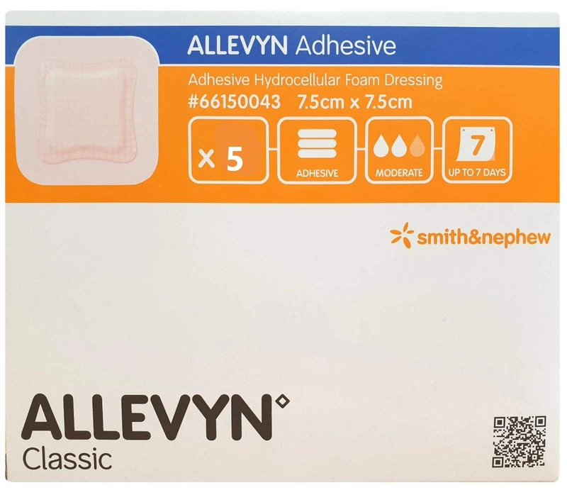 Allevyn Adhesive Dressings 7.5cm x 7.5 cm Pack of 5
