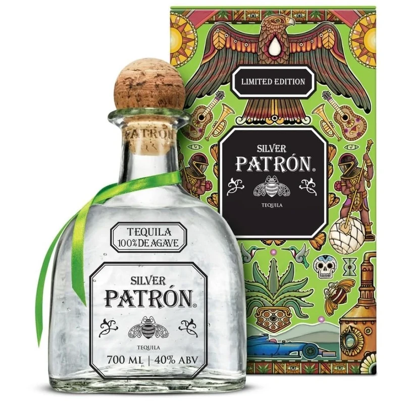 PATRON Silver Premium Tequila, 40% ABV, 70cl / 700ml, in a Limited-Edition Mexican Heritage Tin, Made from the Finest 100% Weber Blue Agave, Handcrafted in Mexico, Packaging May Vary