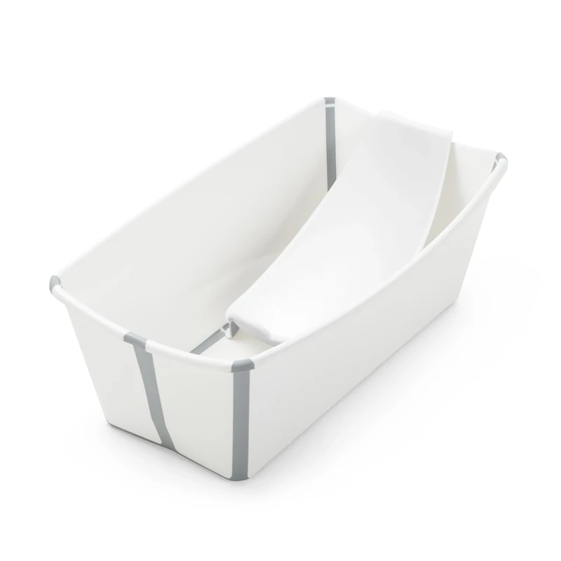 Stokke Flexi Bath (White) with Newborn Support - Durable & Easy to Store - Convenient to Use at Home or When Travelling - Best for Newborns & Babies Up to 48 Months