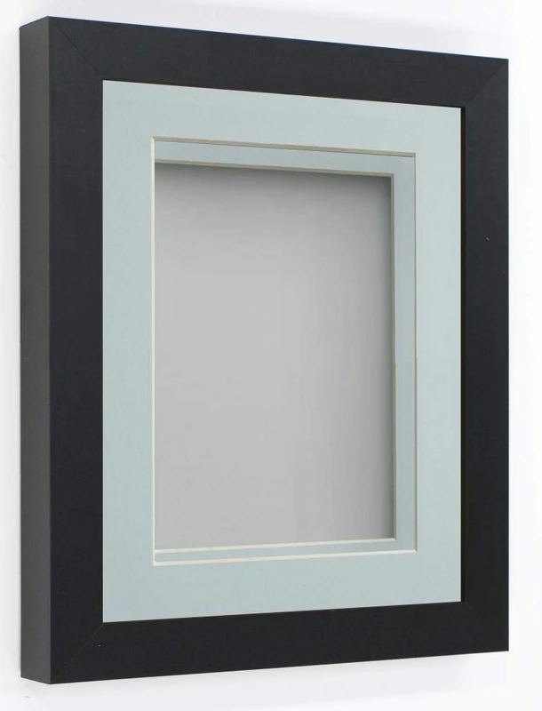 Rickman Box Frame Black with Light Blue Mount, 24x20 for 20x16 inch