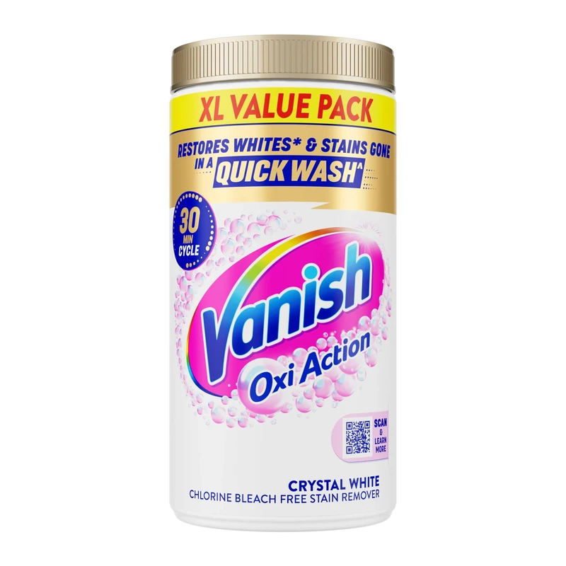 Vanish Gold Oxi Action Stain Remover & Whitening Booster Powder For Whites 1.9 kg | Removes Tough Stains Even at 20°C | Restores Whiteness of Greyed Fabrics (Packaging May Vary)