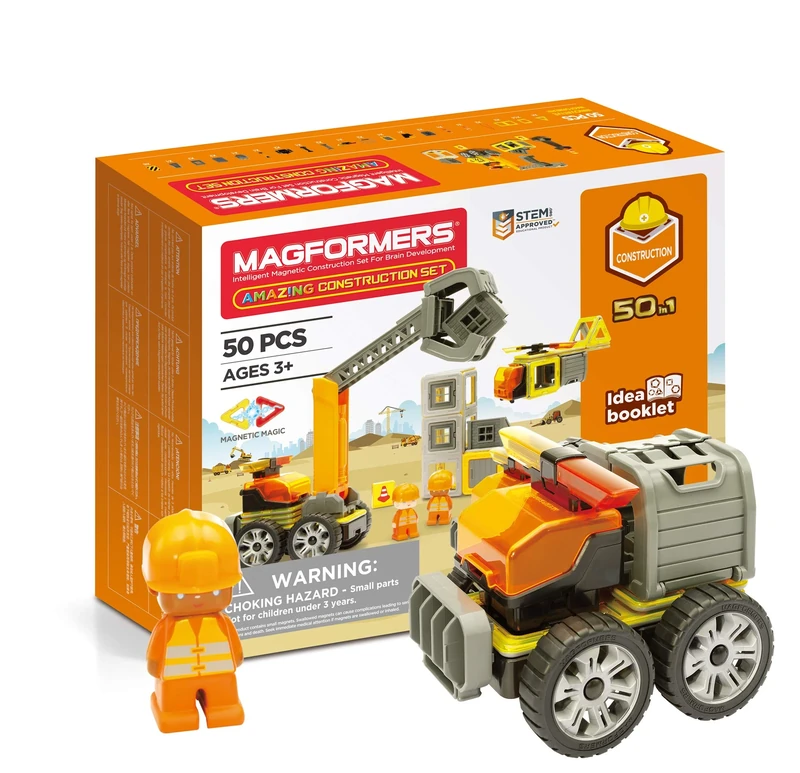 Magformers Amazing Construction Set. 50-in1 Magnetic Model Making.