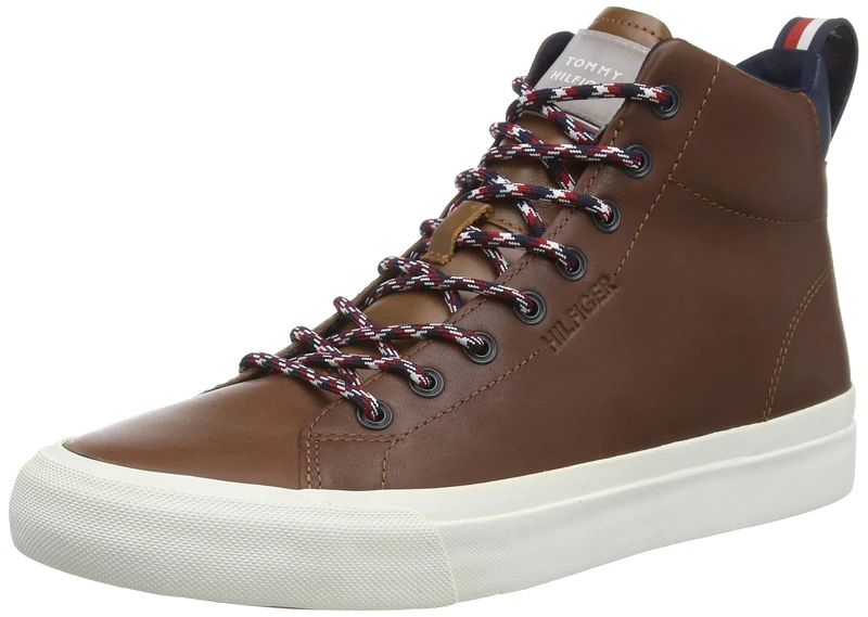 Tommy Hilfiger Leon 19A HIGH, Men’s Hi-Top Trainers, Brown (Natural Cognac Gtu), 9 (43 EU) - Image 1