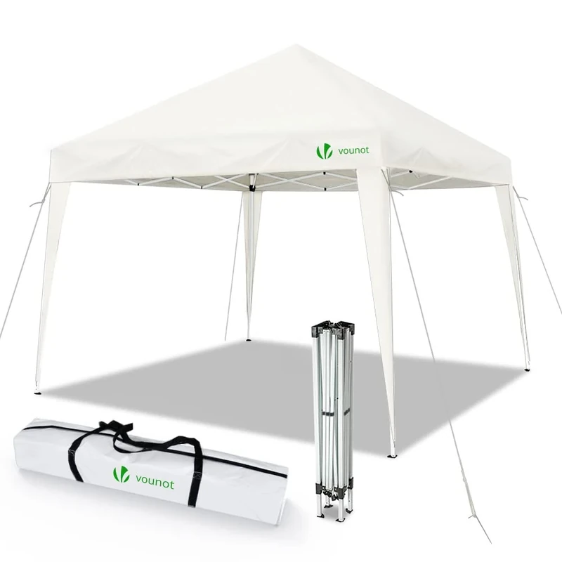 VOUNOT 3x3m Pop Up Gazebo with 4 Leg Weight Bags, Folding Party Tent for Garden Outdoor, White