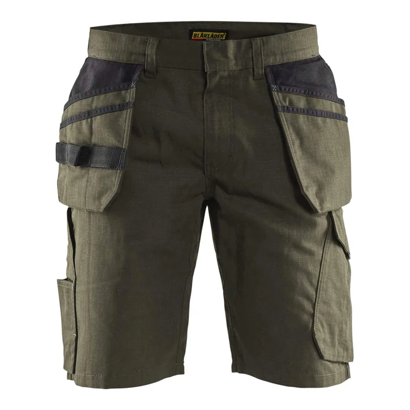 Blaklader 149413304599C62 Service Shorts with Nail Pockets, Dark Olive, Size C62