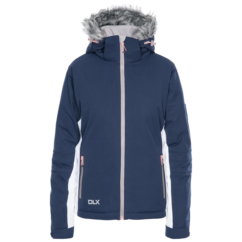 DLX Trespass Women Sandrine Warm Waterproof and Windproof Ski Jacket - Navy, 2X-Small