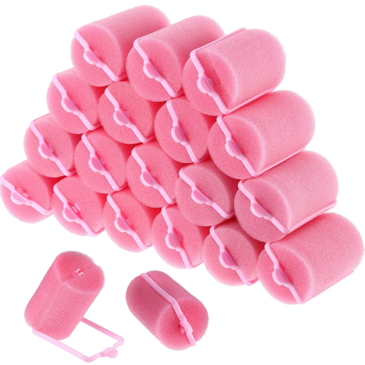 Geyoga 18 Pieces Sponge Foam Hair Rollers Women Large Soft Hair Curlers 1. 57 x 2. 75 in Sponge Styling Rollers to Sleep in Hairdressing Curvy Wavy Hairstyle for Ladies Girls Long Short