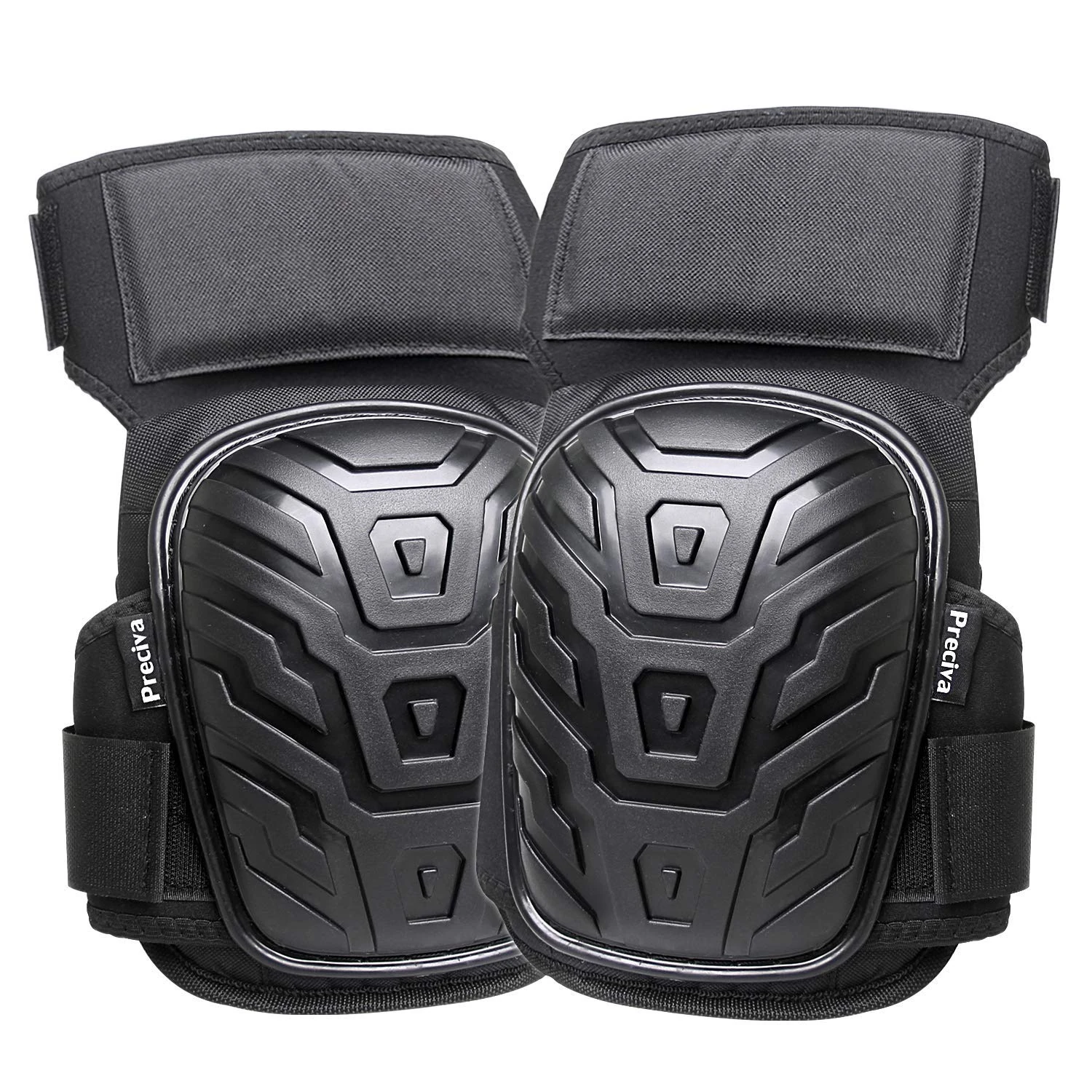 Preciva Professional Knee Pads for Work, Heavy Duty Gel Cushion and Foam Padding KneePads with Anti-Slip Straps and Easy-Fix Clips for Men, Women, Gardening, Flooring