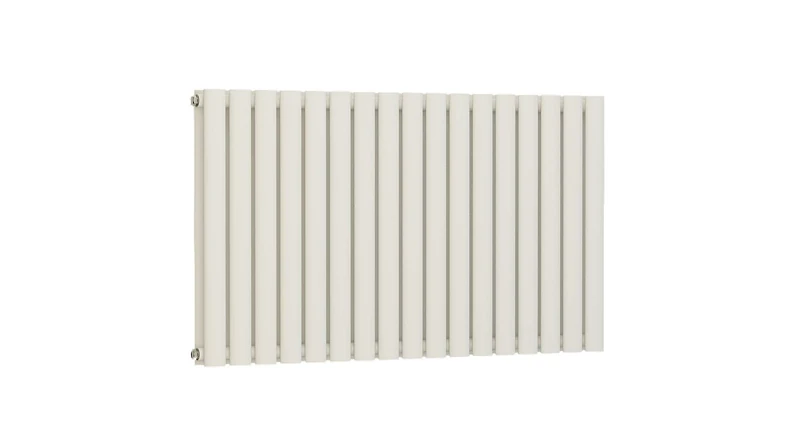 VeeBath RHWD32 Metz Rennes White Low Carbon Mild Steel Horizontal Oval Double Panel Mirror Bathroom Heating Radiator-600 x 1000mm