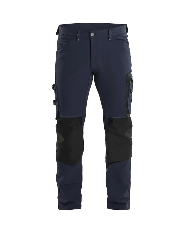 Blaklader 198916448699C148 X1900 4-Way Stretch Craftsman Trouser without Nail Pocket, Dark Navy Blue/Black, Size C148
