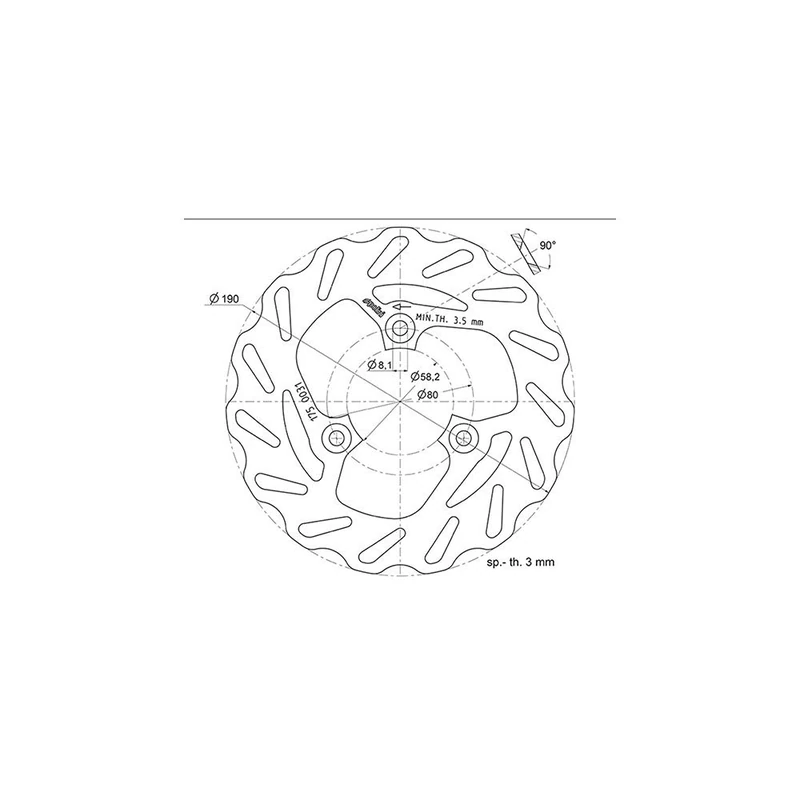 POLINI Brake Disc Scooter AV Wave Compatible with trekker/viva/elyseo/typhoon/nrg-99/sym (d.190) - Image 1