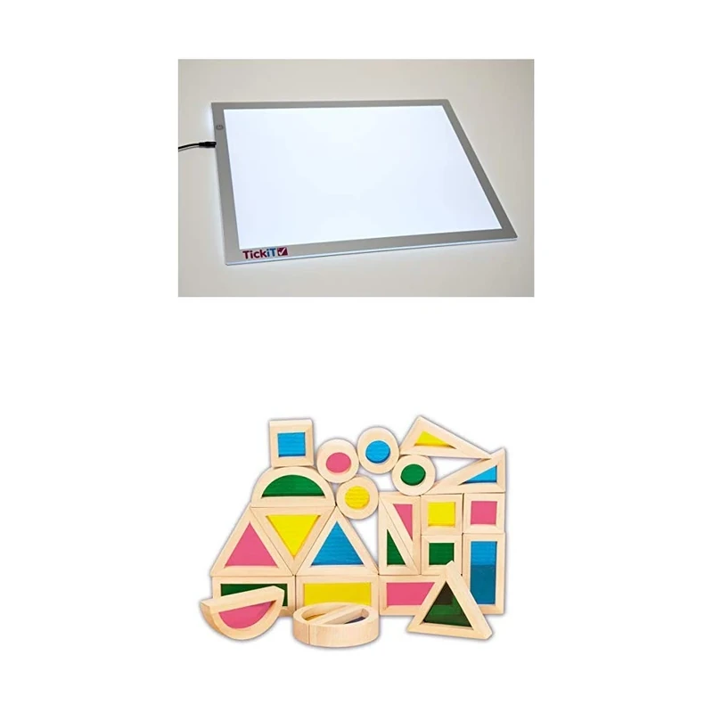 TickiT A2 Light Panel and Sensory Rainbow Block Set