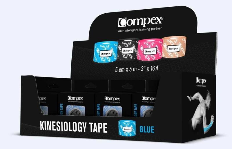 COMPEX x 12 Rolls of Unisex Adult Tape - Black - Box of 12 Rolls