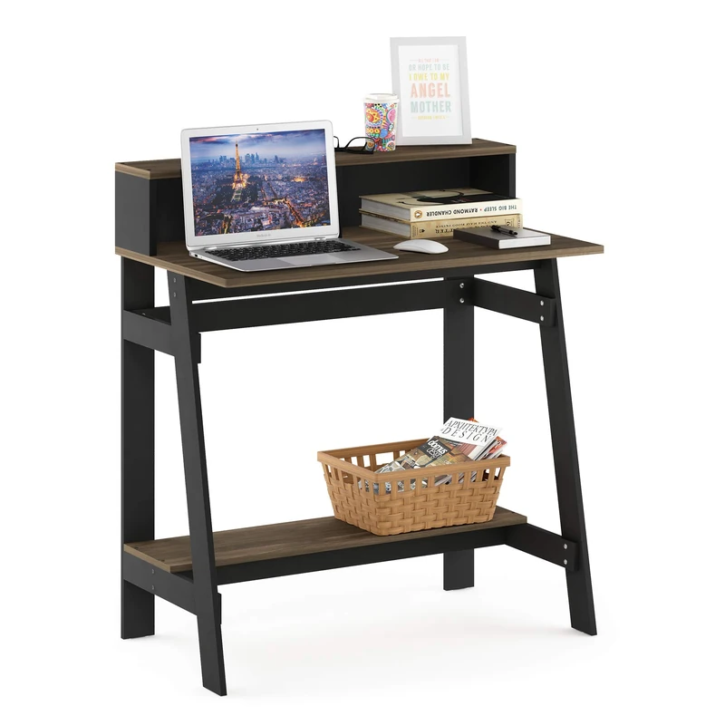 Furinno Simplistic A Frame Computer Desk, Study Desk, Writing Desk, Columbia Walnut
