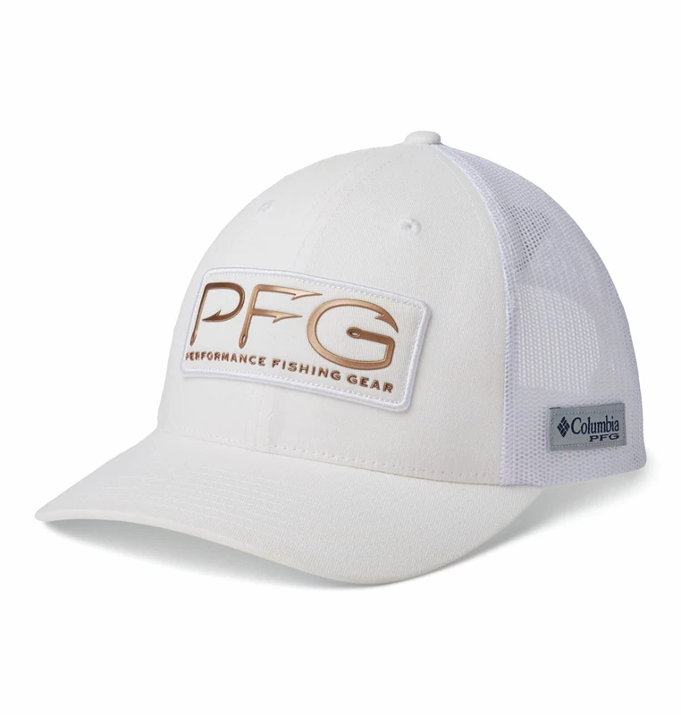Columbia Women's Mesh Ball Cap Hat, White/PFG Hooks Legacy, One Size