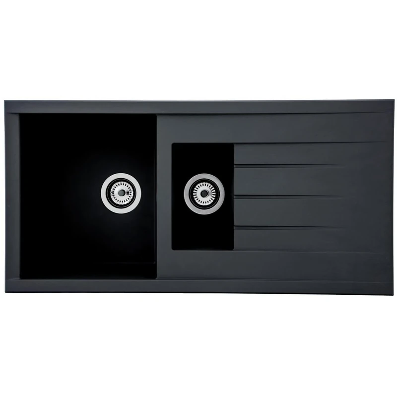 respekta Sink, Composite Material Resin, Black, 100 x 50 cm