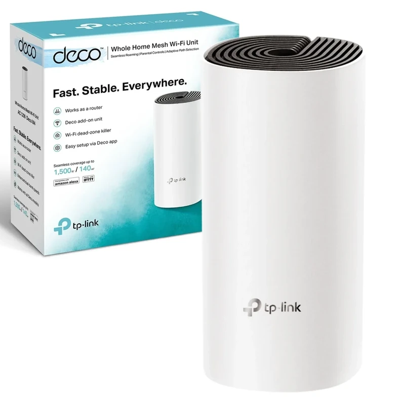 TP-Link Deco M4 Router WiFi AC1200Mbps WiFi Router WiFi Extender Booster, Add on Single Unit for All Deco Mesh WiFi System, Gigabit Ethernet Ports, Easy Setup, Internet Booster Routers, WiFi Booster