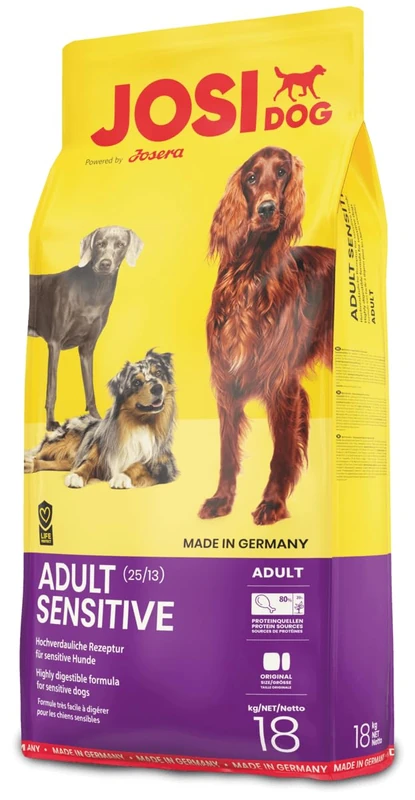 JosiDog Adult Sensitive (5 x 900 g) | Adult | Premium Dry Food for Sensitive Dogs | Particularly Digestible with Lots of Poultry Protein | Gluten Free | Powered by Josera | Dog Food | Pack of 5