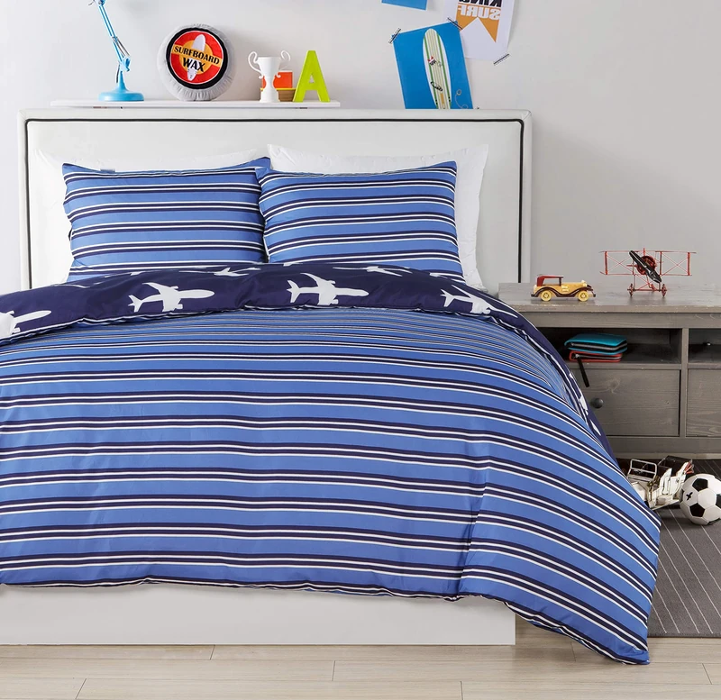 Lala + Bash Non-Down Comforters-Twin, Blue, 68x86(1 Piece), 20x26(1 Piece)