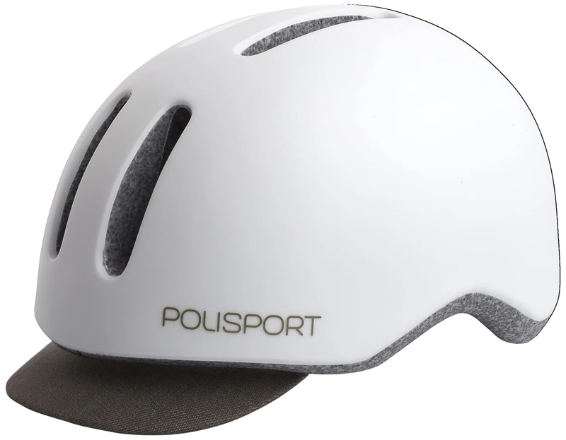 POLISPORT 8740700001 Commuter Bike Helmet M 54-58 cm White Grey Matte Urban Cycling Helmet