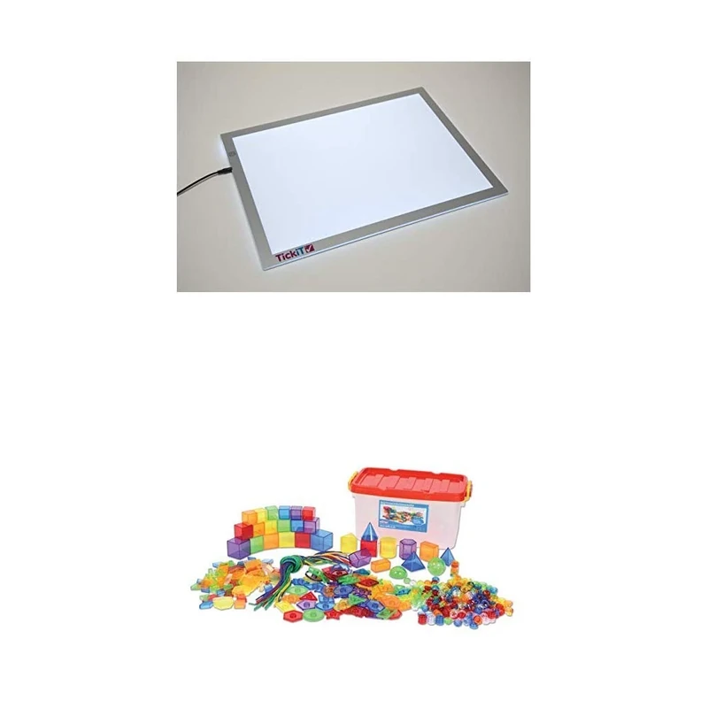 TickiT A3 Light Panel and Early Years Translucent Maths Resource Bundle Set
