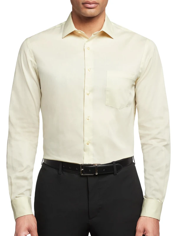 Van Heusen Men's Dress Shirt Regular Fit Flex Collar Stretch Solid, Canvas, 14.5" Neck 32"-33" Sleeve