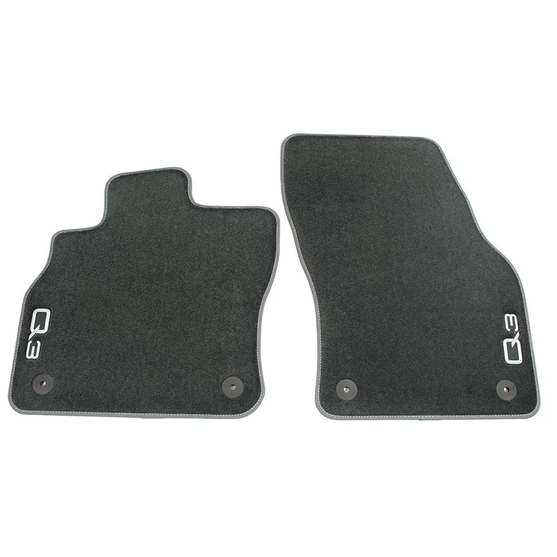 Audi 83B061275MNO Premium Textile Floor Mats Front Velour Floor Mats Fabric Mats Black
