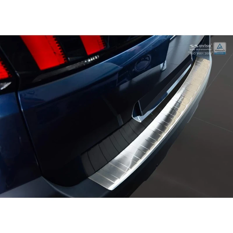 Avisa Stainless Steel Rear bumper protector compatible with Peugeot 5008 II 2017-2024 (excl. GT-Line) 'Ribs'