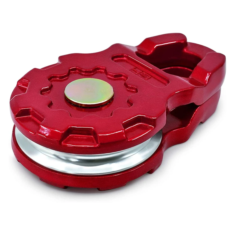 GearAmerica Aluminum ULTRA Snatch Block Pulley Red | Heavy Duty Winch Pulley System for Synthetic Rope or Steel Cable up to 9/16” | Double your Winch Capacity, Extend Life, Control Direction of Pull