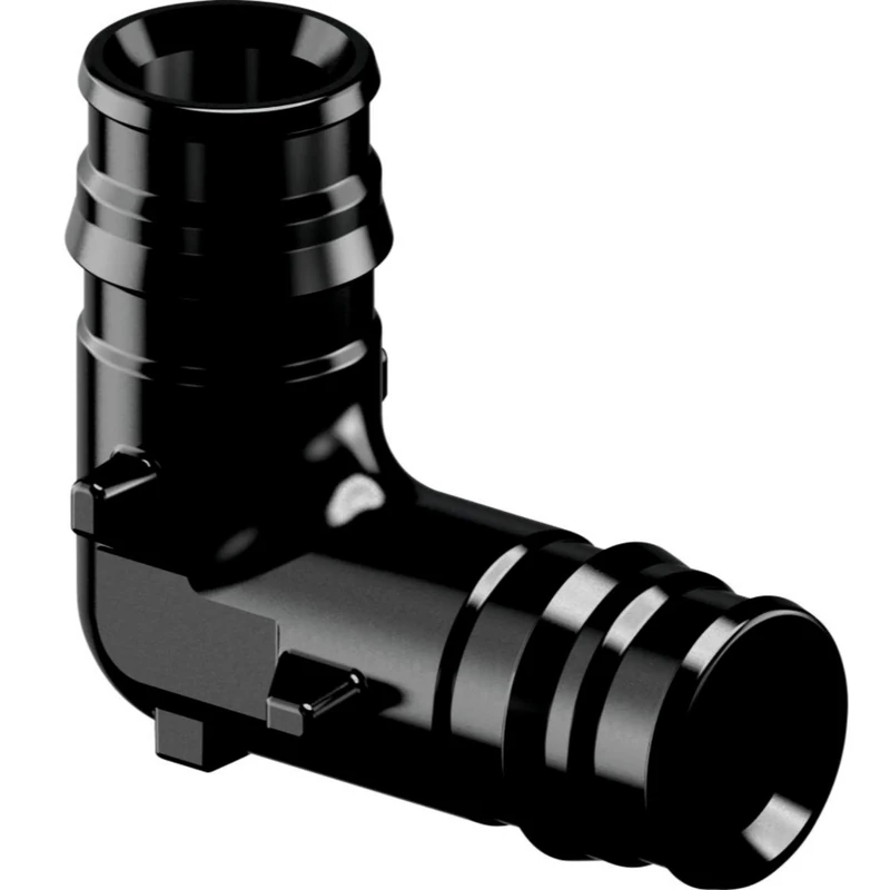 Q&E PPSU 50x50 90° Elbow with Male/Female Threads according to EN 10226-1 for Fitting on PEX Cross-Linked Polyethylene Pipe Black (Ref 1042859)