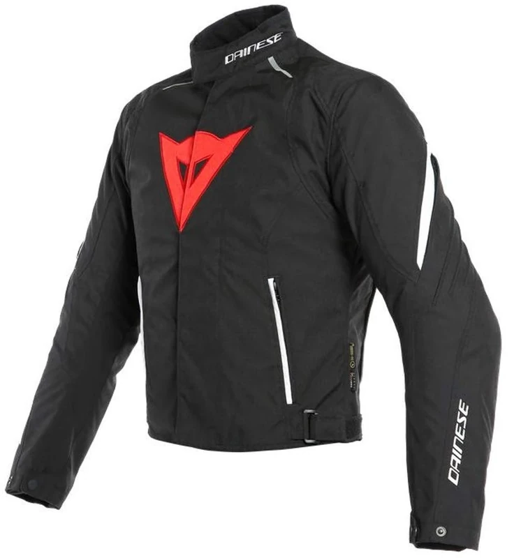 Dainese Laguna Seca 3 D-Dry Jacket, Motorbike Jacket, Men, Black/Lava-Red/White, 44