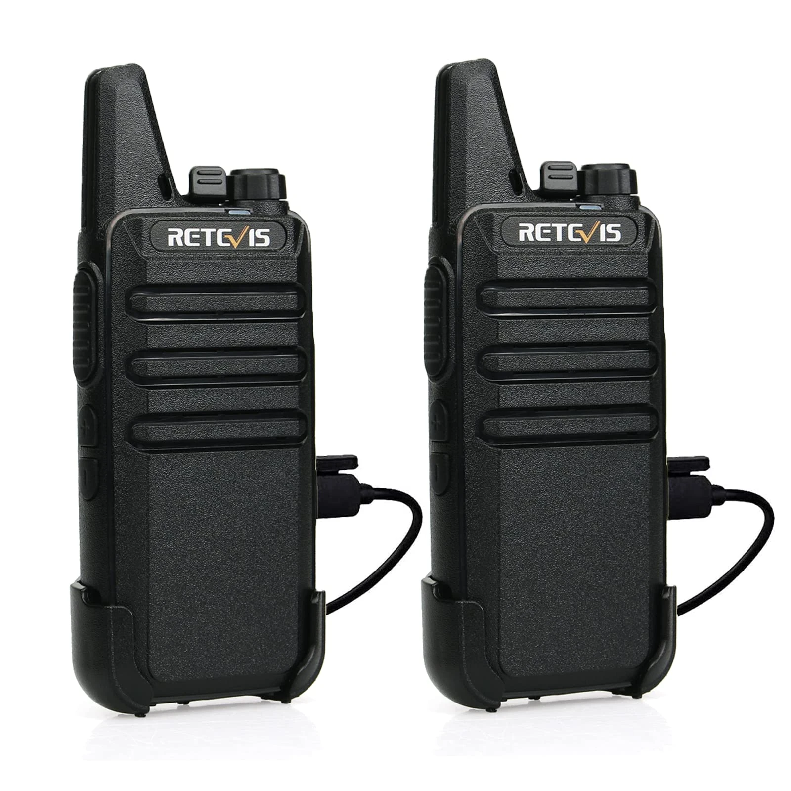 Retevis RT622 2 Way Radio, PMR446 Professional Walkie Talkie Mini Long Distance, Clear Sound, VOX Hands Free, Walkie Talkie Rechargeable, Hiking, Gifts (Black,1 Pair)