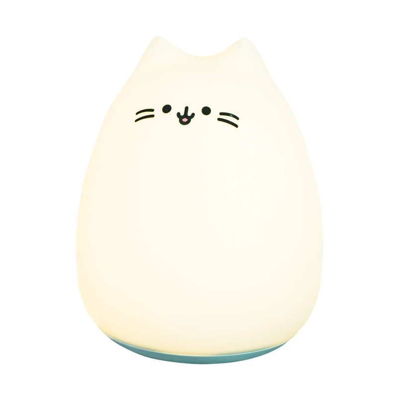 InnoGIO GIOKitty Maxi Silicone Cat Night Light for Children, 7 Colours with Remote Control, Decoration for Baby & Toddler Room, Sleep Aid & Night Light for Kids, LED Lamp in Animal Shape