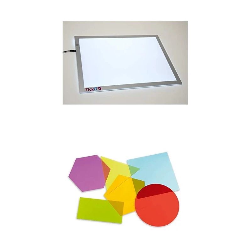 TickiT A2 Light Panel and Jumbo Colour Mixing Shapes Bundle