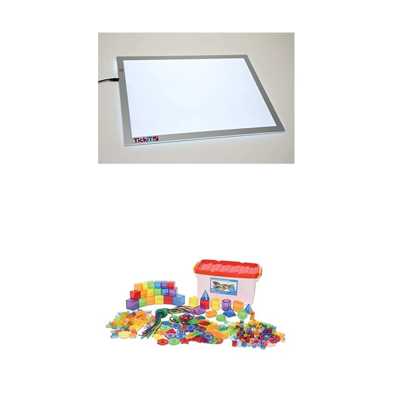 TickiT A2 Light Panel and Early Years Translucent Maths Resource Bundle Set