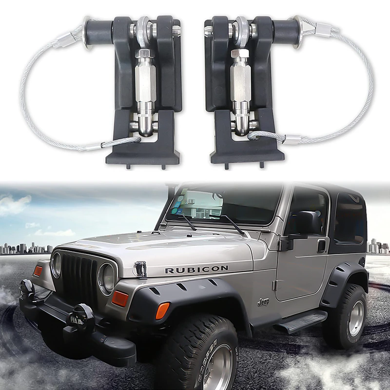 sukemichi TJ Hood Latches for Jeep Wrangler, Locking Hood Latch for 1997-2006 Jeep Wrangler TJ Accessories, Upgrade, Eliminate Hood Flutter Bounce,1Pair - Image 1