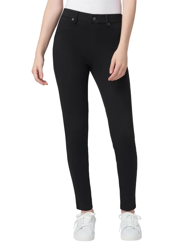 HUE Women's Ultra Soft High Waist Denim Leggings Hosiery, Black, 2X