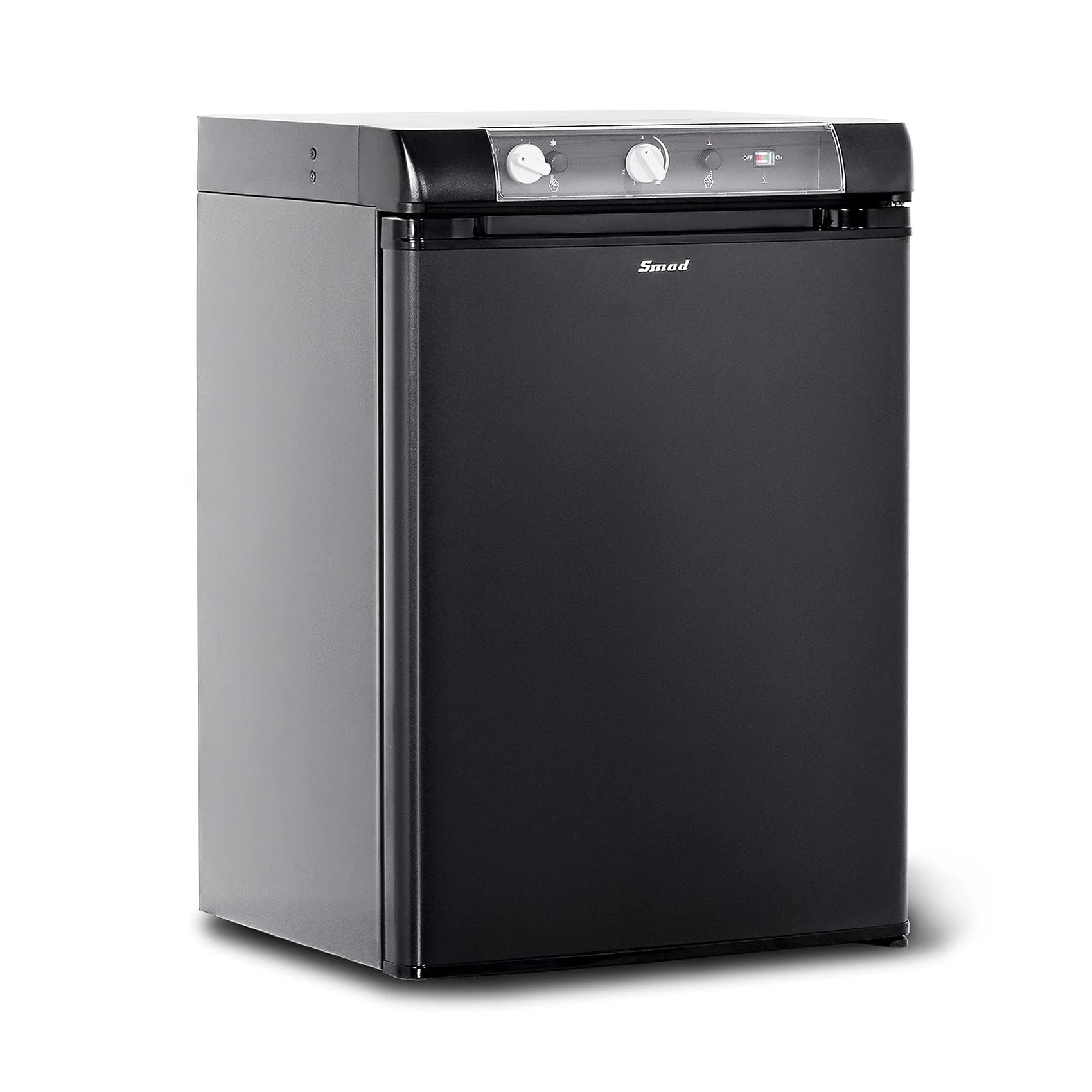 Smad 60L 3-Way Gas Fridge, Silent 12V/240V LPG Cooler for Caravan, Campervan, Motorhome, Lorry, Farm, Camping, 0-10°C