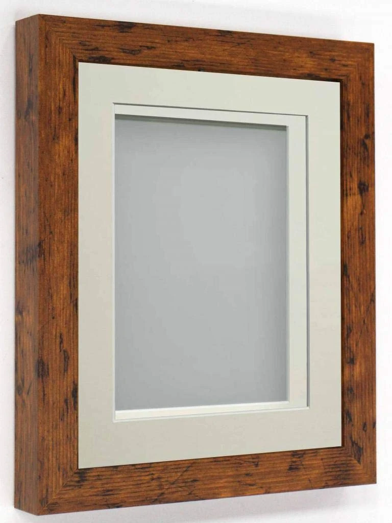 Rickman Box Frame Rustic with Ivory Mount, 12x10 for 10x8 inch