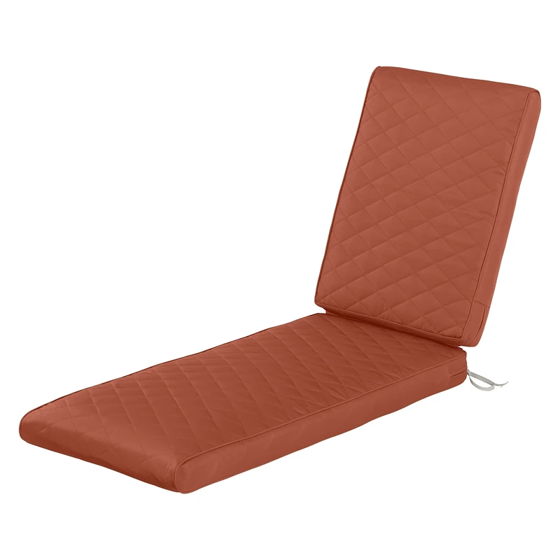 Classic Accessories Montlake Water-Resistant 80 x 26 x 3 Inch Rectangle Patio Quilted Chaise Lounge Cushion, Spice
